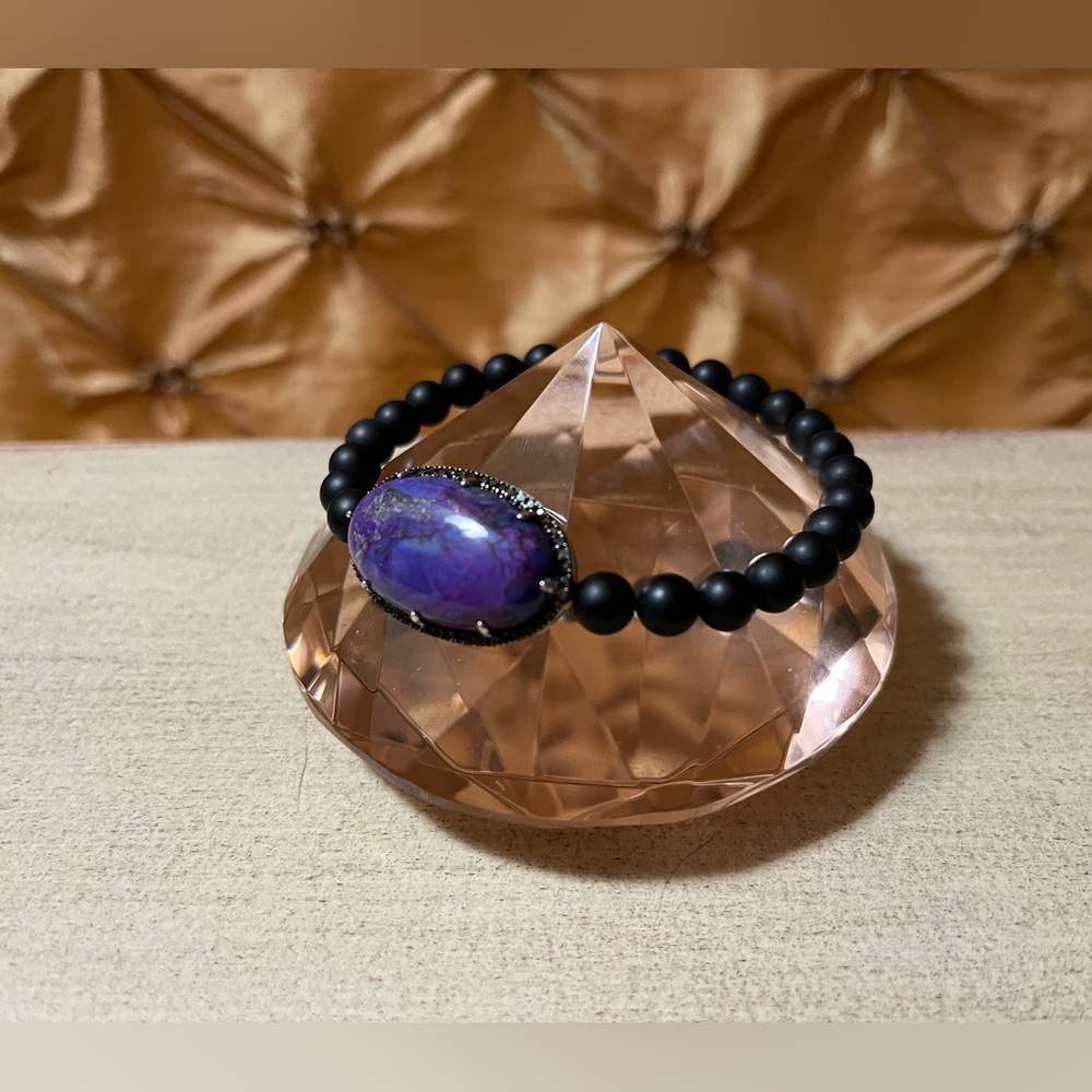 Rarities by Carol Brodie NWT Purple Mohave Turquoise, Smokey Quartz Bracelet💜